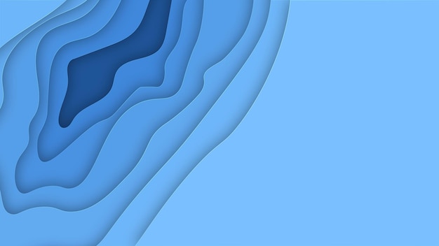 ondas de corte de papel abstracto azul y fondo ondulado de color de agua Marca dinámica de estilo de onda azul