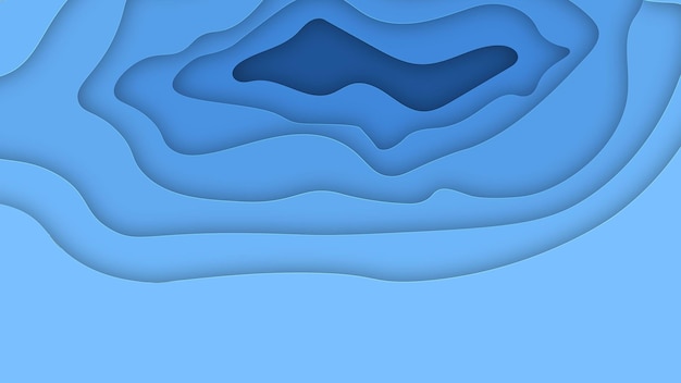 ondas de corte de papel abstracto azul y fondo ondulado de color de agua Marca dinámica de estilo de onda azul