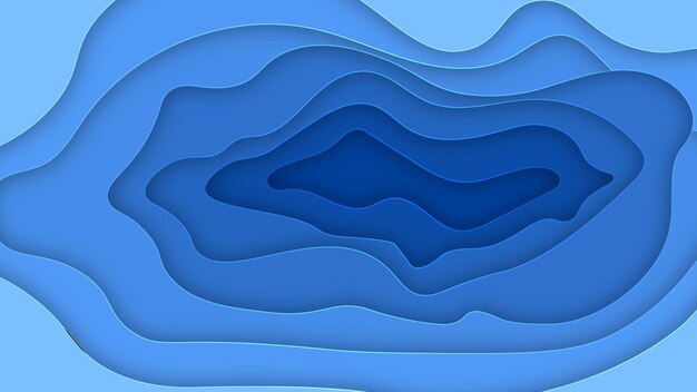 ondas de corte de papel abstracto azul y fondo ondulado de color de agua Marca dinámica de estilo de onda azul