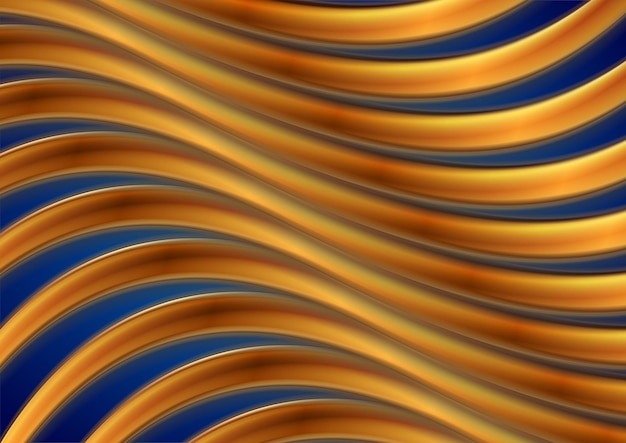 Ondas doradas y brillantes fondo elegante y abstracto