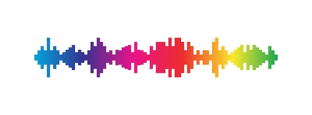 Ondas del ecualizador aisladas en el fondo EQ Vector Illustration