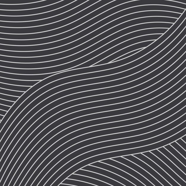Ondas de fondo en blanco y negro de líneas diseño vectorial de papel tapiz abstracto