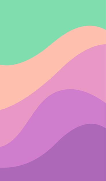 Ondas de fondo con pintura de puesta de sol Vector