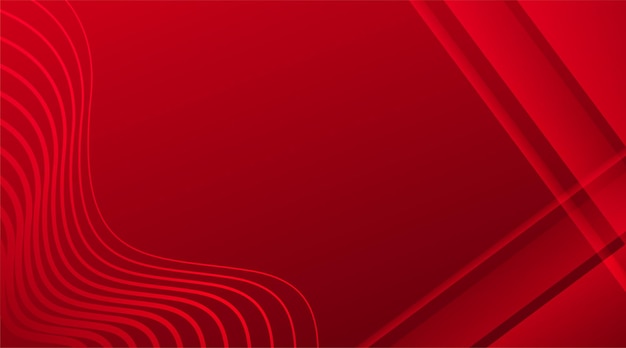 Ondas de fondo rojo abstracto y formas planasxDxAxDxA