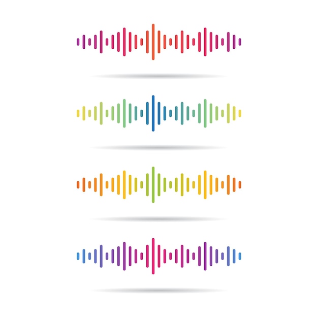 Vector las ondas de frecuencia de sonido son gráficos de reproductor de audio.