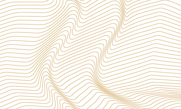 Ondas de línea dorada sobre fondo blanco diseño de vector de fondo abstracto
