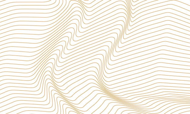 Ondas de línea dorada sobre fondo blanco diseño de vector de fondo abstracto
