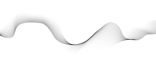 Ondas lisas azules abstractas sobre un fondo blanco Ondas sonoras dinámicas Elemento de diseño Ilustración vectorial