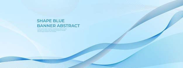 Ondas lisas azules abstractas sobre fondo blanco Ondas sonoras dinámicas Elemento de diseño Ilustración vectorial
