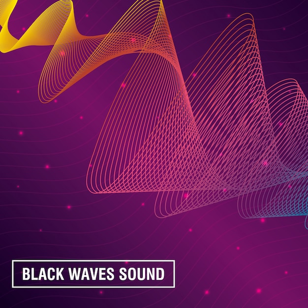Ondas negras suenan fondo rosa