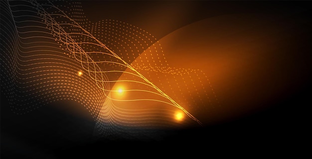Ondas de neón brillantes brillantes brillantes