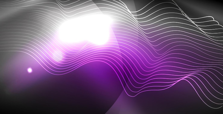 Vector ondas de neón brillantes brillantes brillantes