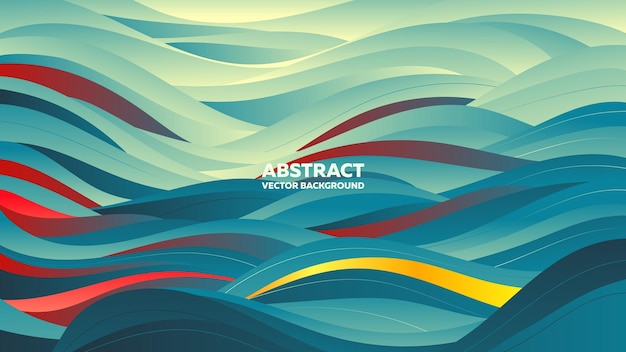 Ondas oceánicas fondo vectorial abstracto