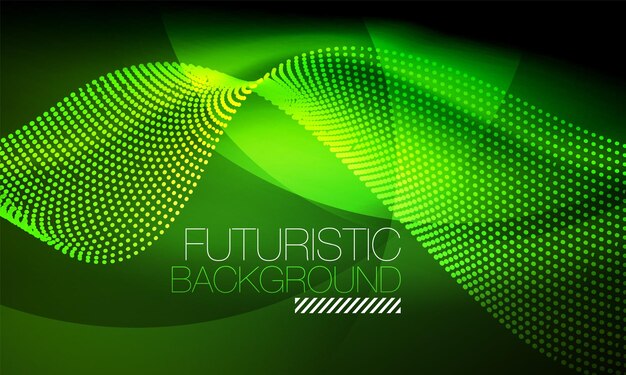 Ondas de partículas de humo suaves big data techno de fondo con elementos fluidos brillantes concepto de hitech
