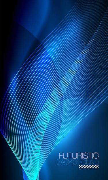 Ondas de partículas de humo suaves big data techno de fondo con elementos fluidos brillantes concepto de hitech