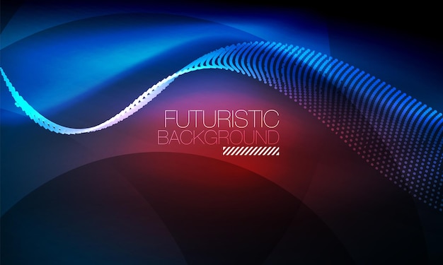 Ondas de partículas de humo suaves big data techno de fondo con elementos fluidos brillantes concepto de hitech