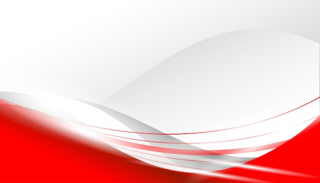 Ondas rojas abstractas en el vector de fondo blanco