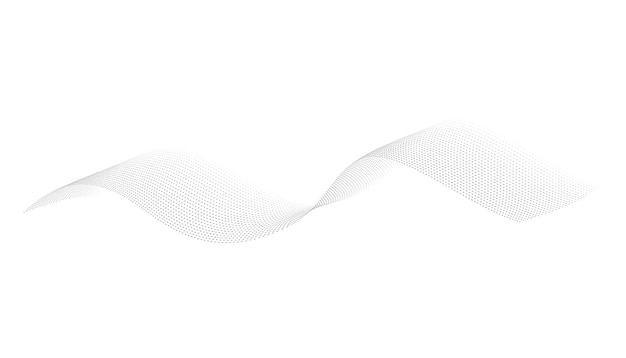 Ondas de semitono punteadas patrón de líneas onduladas que fluyen formas líquidas abstractas efecto de onda textura de degradado punteado texturas de curva con punto circular de semitono aislado sobre fondo blanco