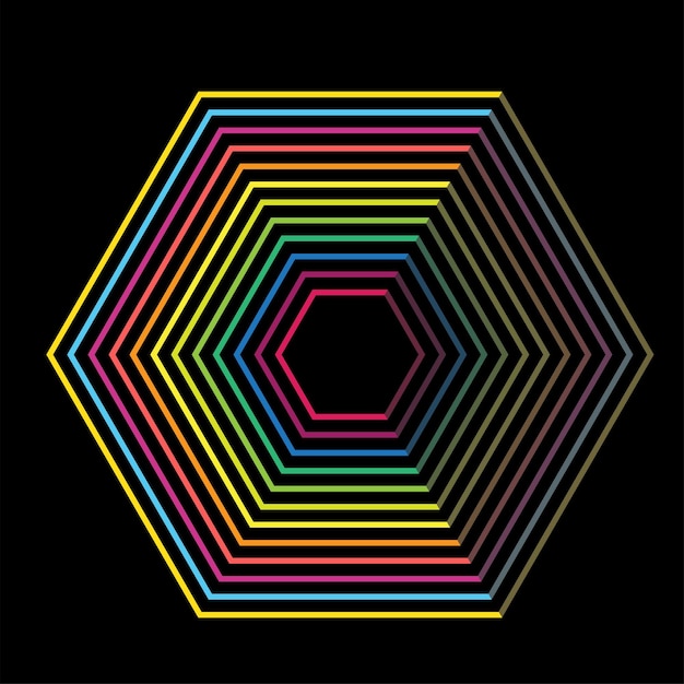 ondas de sonido Hexágono efecto vector ícono abstracto