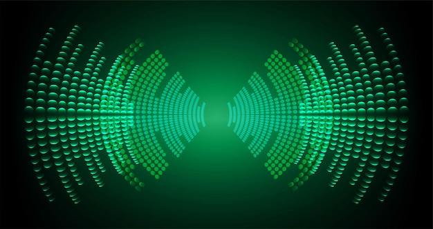 Ondas de sonido que oscilan la luz oscura.