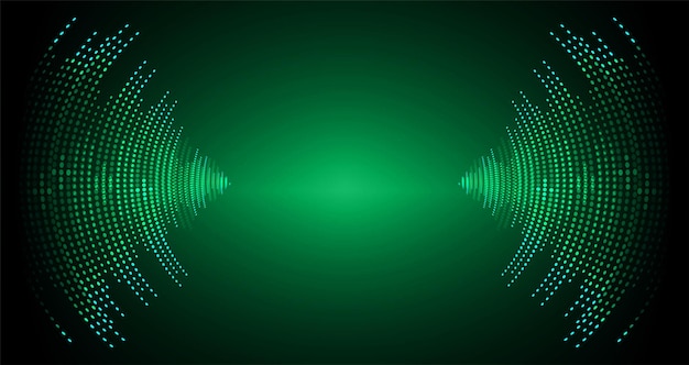 Vector ondas de sonido que oscilan luz oscura