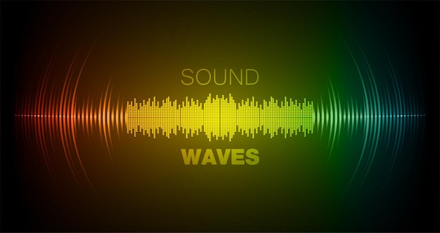 Ondas de sonido que oscilan luz oscura