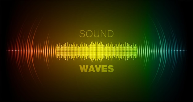 Ondas de sonido que oscilan luz oscura