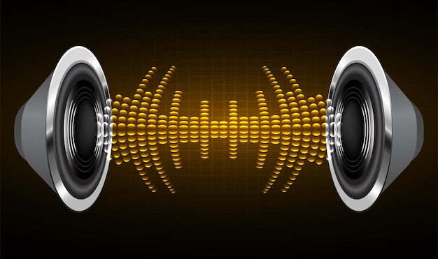 Ondas de sonido que oscilan la luz oscura.