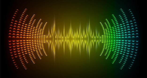 Ondas de sonido que oscilan la luz oscura.