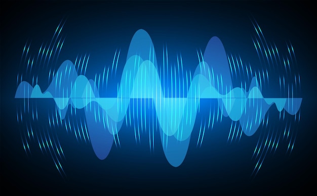 Ondas de sonido que oscilan la luz oscura.