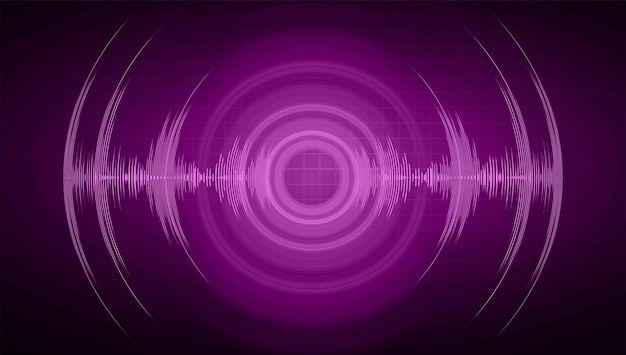 Ondas de sonido que oscilan la luz oscura.