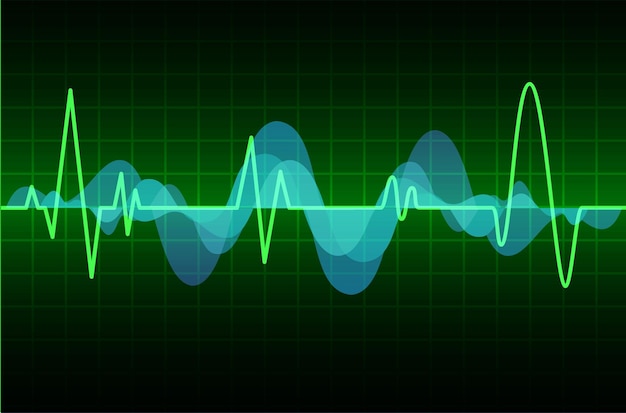 Ondas de sonido que oscilan la luz oscura.