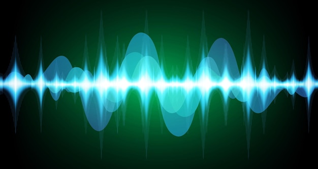 Ondas de sonido que oscilan la luz oscura.