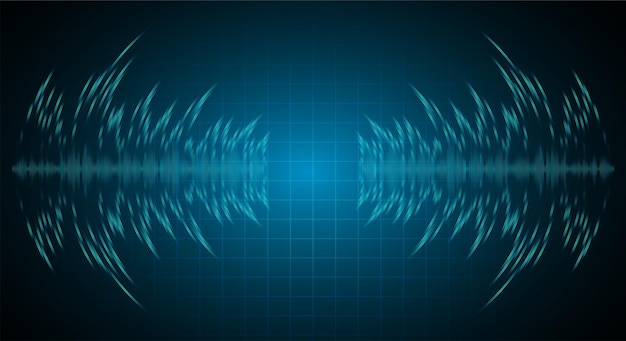 Ondas de sonido que oscilan la luz oscura.