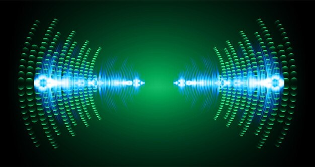 Ondas de sonido que oscilan la luz oscura.