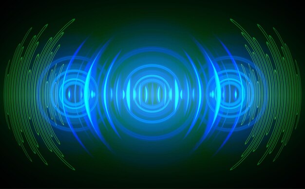 Ondas de sonido que oscilan la luz oscura.