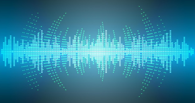 Ondas de sonido que oscilan la luz oscura.