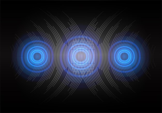 Ondas de sonido que oscilan la luz oscura.