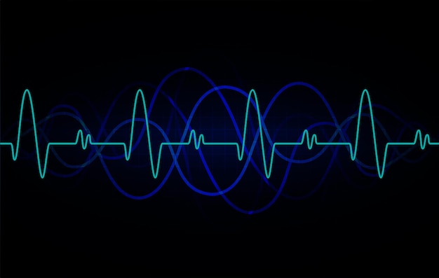 Ondas de sonido que oscilan la luz oscura.