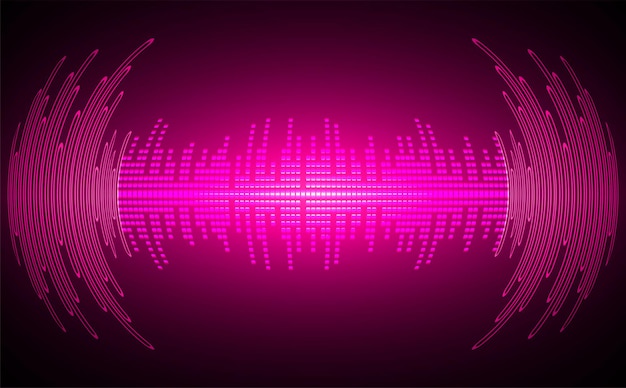 Ondas de sonido que oscilan la luz oscura.
