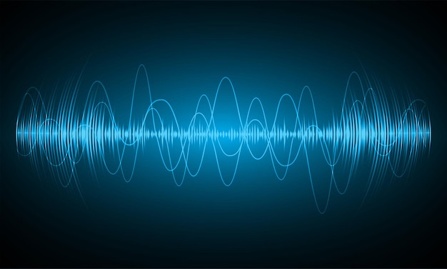 Ondas de sonido que oscilan la luz oscura.