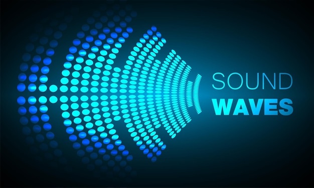 Ondas de sonido que oscilan la luz oscura.