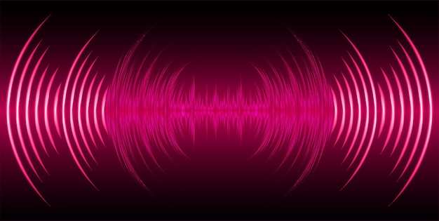 Ondas de sonido que oscilan la luz oscura.