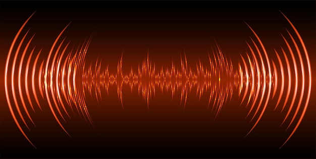 Ondas de sonido que oscilan la tecnología de audio de vector de voz de ecualizador de radio de música de luz oscura