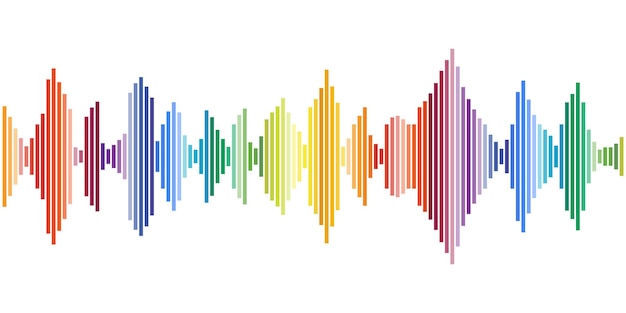 Ondas sonoras de colores Pistas de música vector de diseño plano