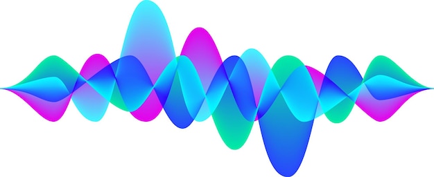 Las ondas sonoras coloridas están creando una representación visual vibrante y dinámica de la forma de onda de la señal de audio que simboliza el diseño de sonido musical o el procesamiento de audio digital