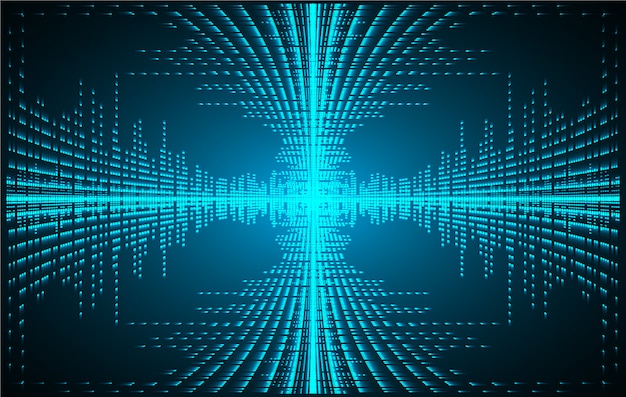 Las ondas sonoras oscilan la luz azul oscuro.