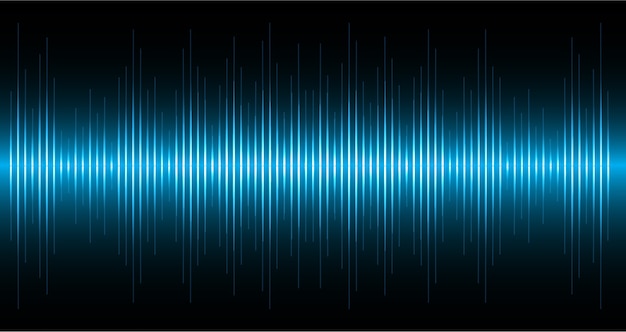 Las ondas sonoras oscilantes de la luz azul oscuro