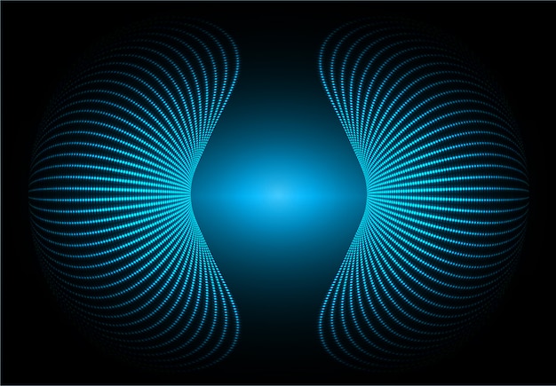 Las ondas sonoras oscilantes de la luz azul oscuro