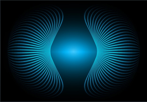 Vector ondas sonoras oscilantes de luz azul oscuro